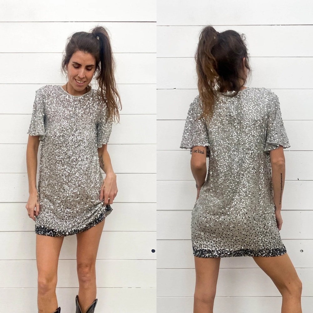 Jen’s Pirate Booty Black Water Mini Dress in Silver / Black Ombre